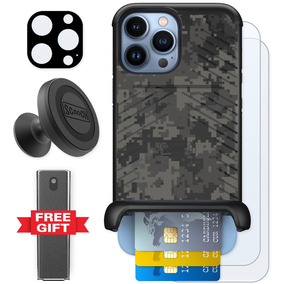 Scooch Wingmate Digi Camo for iPhone 13 Pro Max — Defender Bundle