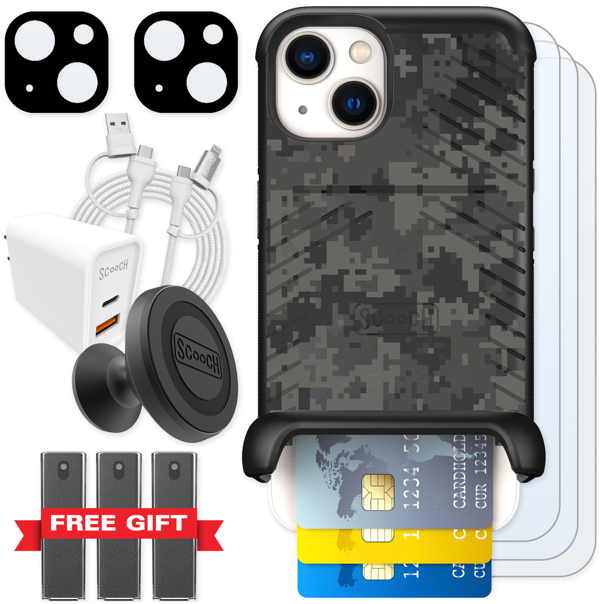 Scooch Wingmate Digi Camo for iPhone 13 — Ultimate Bundle