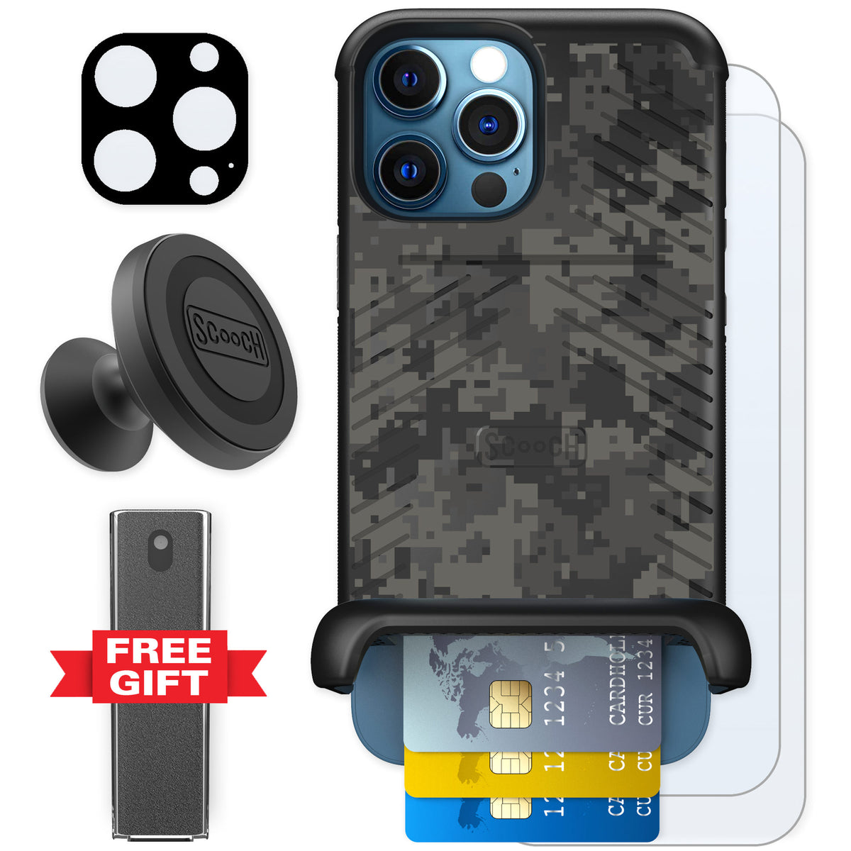 Scooch Wingmate Digi Camo for iPhone 12 Pro Max — Defender Bundle