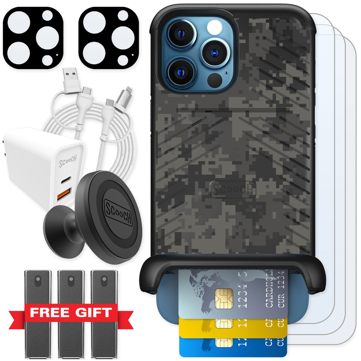 Scooch Wingmate Digi Camo for iPhone 12 Pro Max — Ultimate Bundle