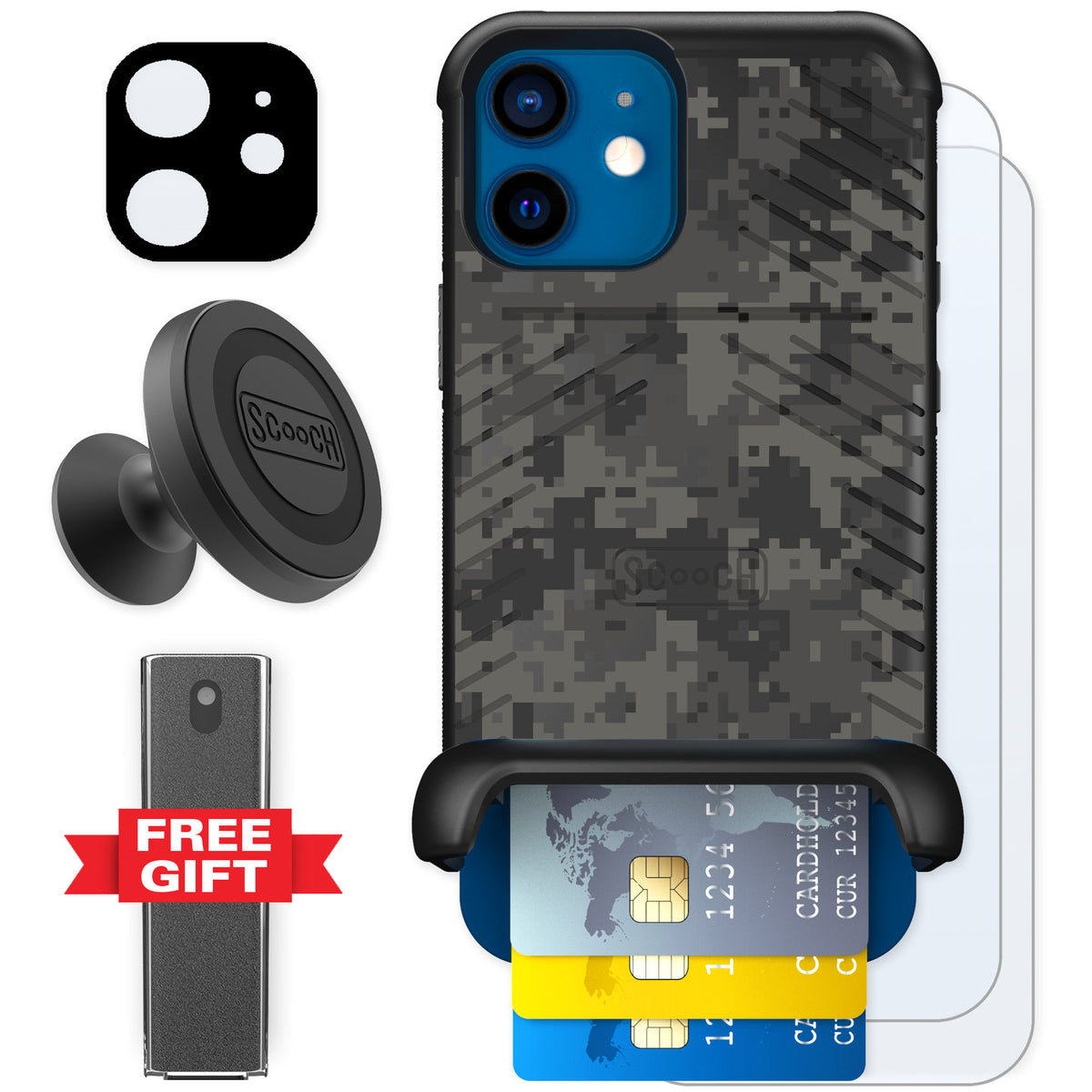 Scooch Wingmate Digi Camo for iPhone 12 — Defender Bundle