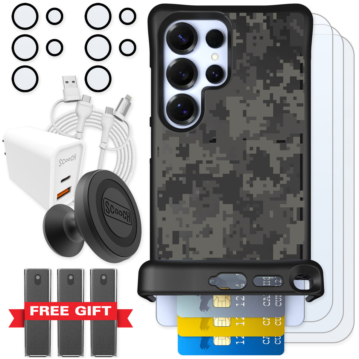 Scooch Wingmate Digi Camo for Galaxy S25 Ultra — Ultimate Bundle