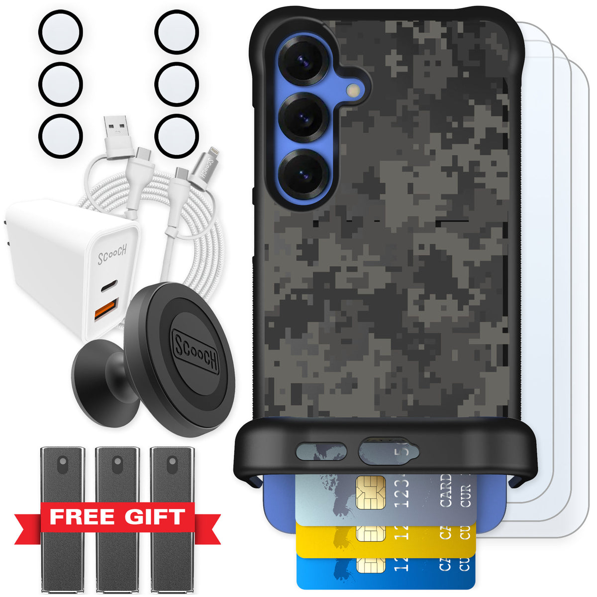 Scooch Wingmate Digi Camo for Galaxy S25+ — Ultimate Bundle