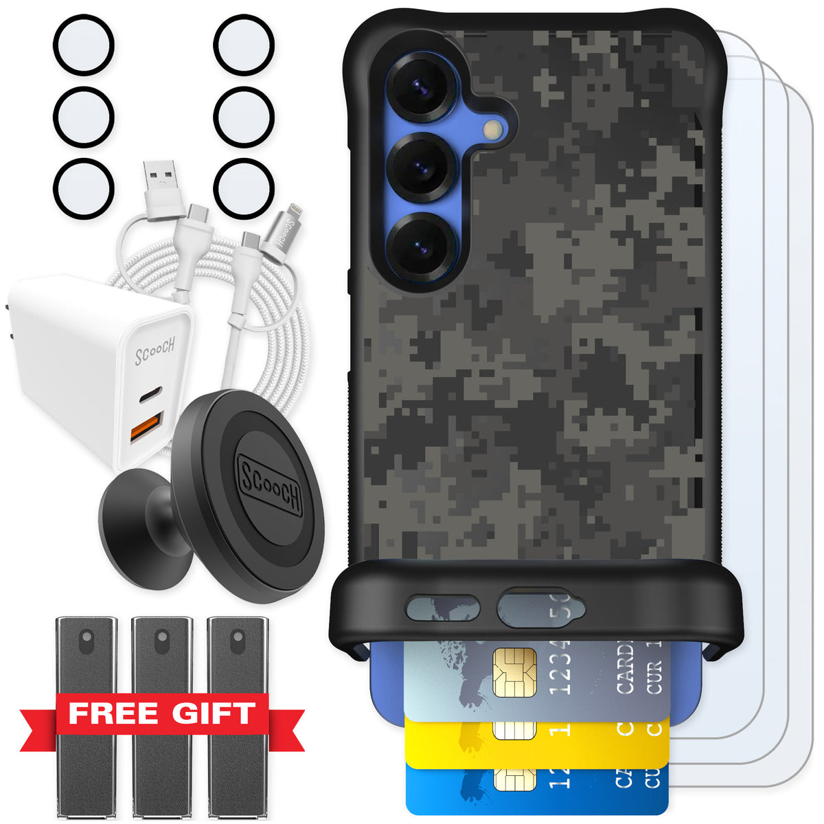 Scooch Wingmate Digi Camo for Galaxy S25 — Ultimate Bundle