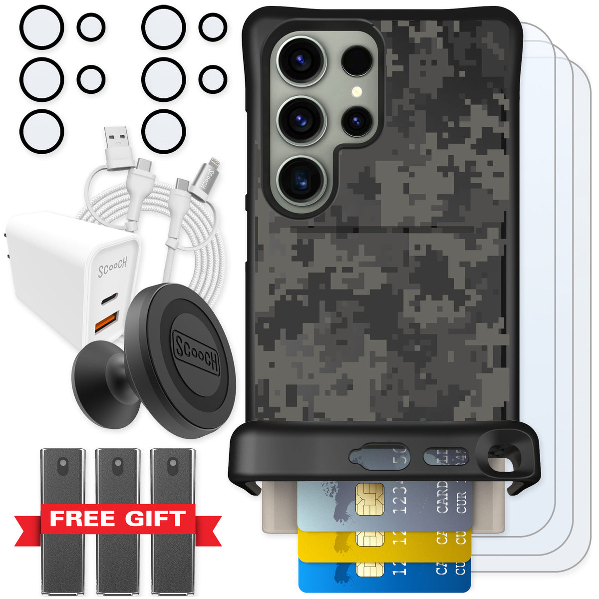 Scooch Wingmate Digi Camo for Galaxy S24 Ultra — Ultimate Bundle