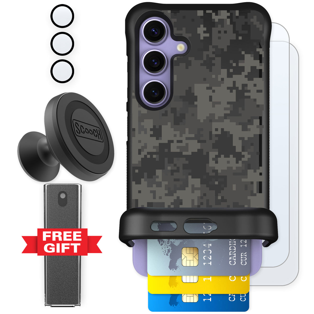 Scooch Wingmate Digi Camo for Galaxy S24 — Defender Bundle