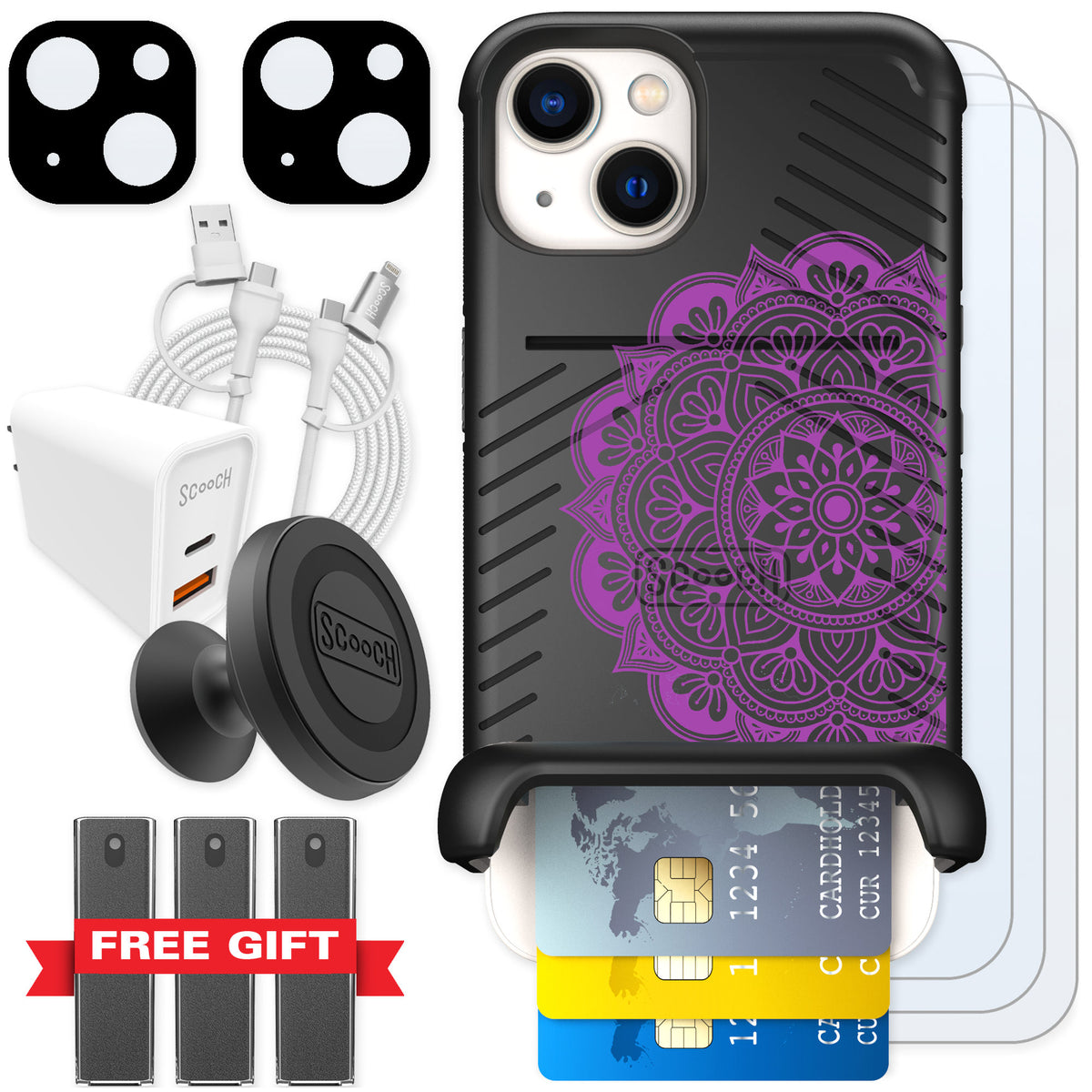Scooch Wingmate Mandala Dreams for iPhone 13 — Ultimate Bundle