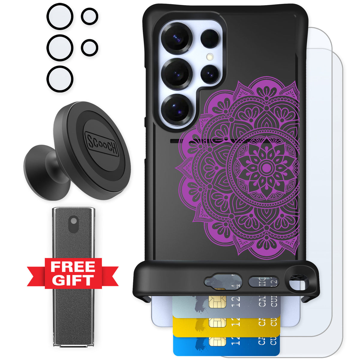 Scooch Wingmate Mandala Dreams for Galaxy S25 Ultra — Defender Bundle