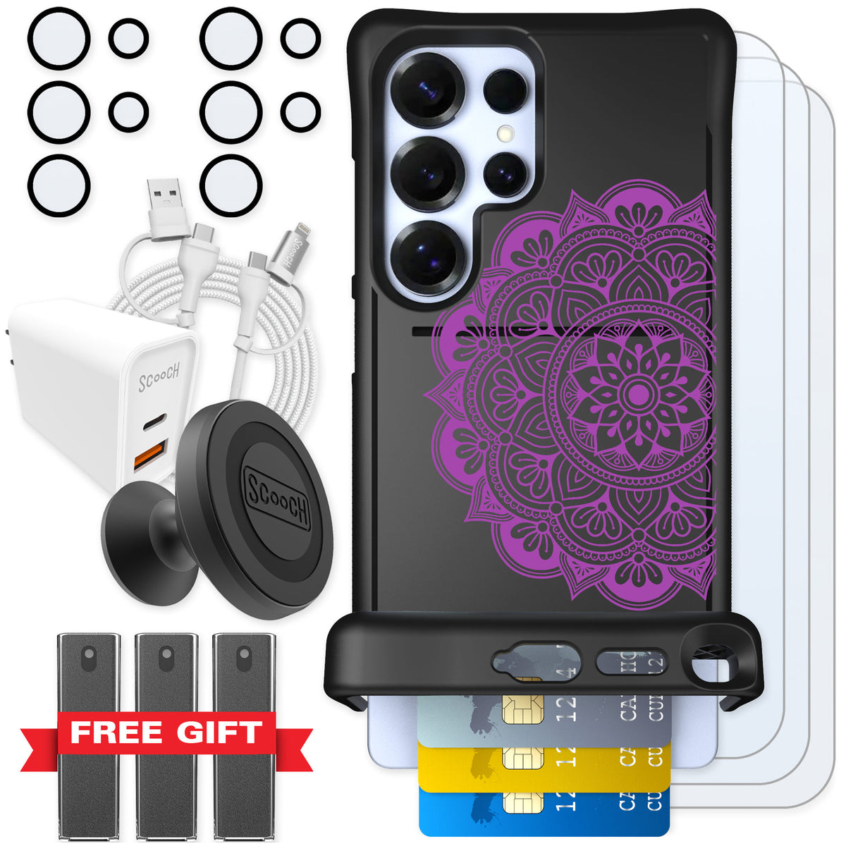 Scooch Wingmate Mandala Dreams for Galaxy S25 Ultra — Ultimate Bundle