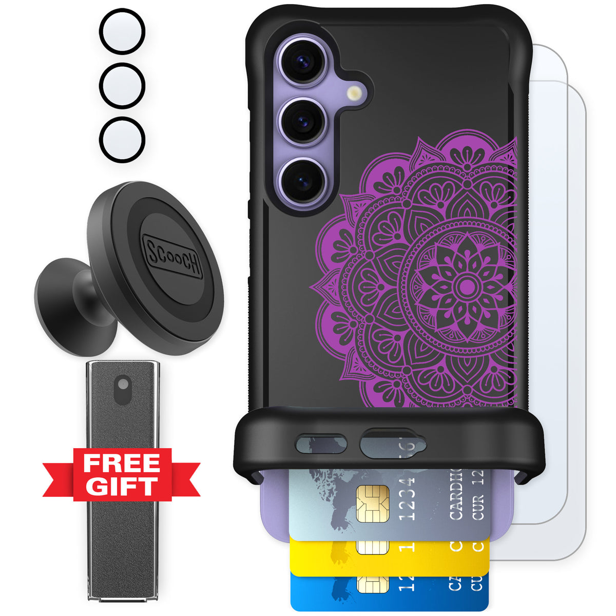 Scooch Wingmate Mandala Dreams for Galaxy S24 — Defender Bundle