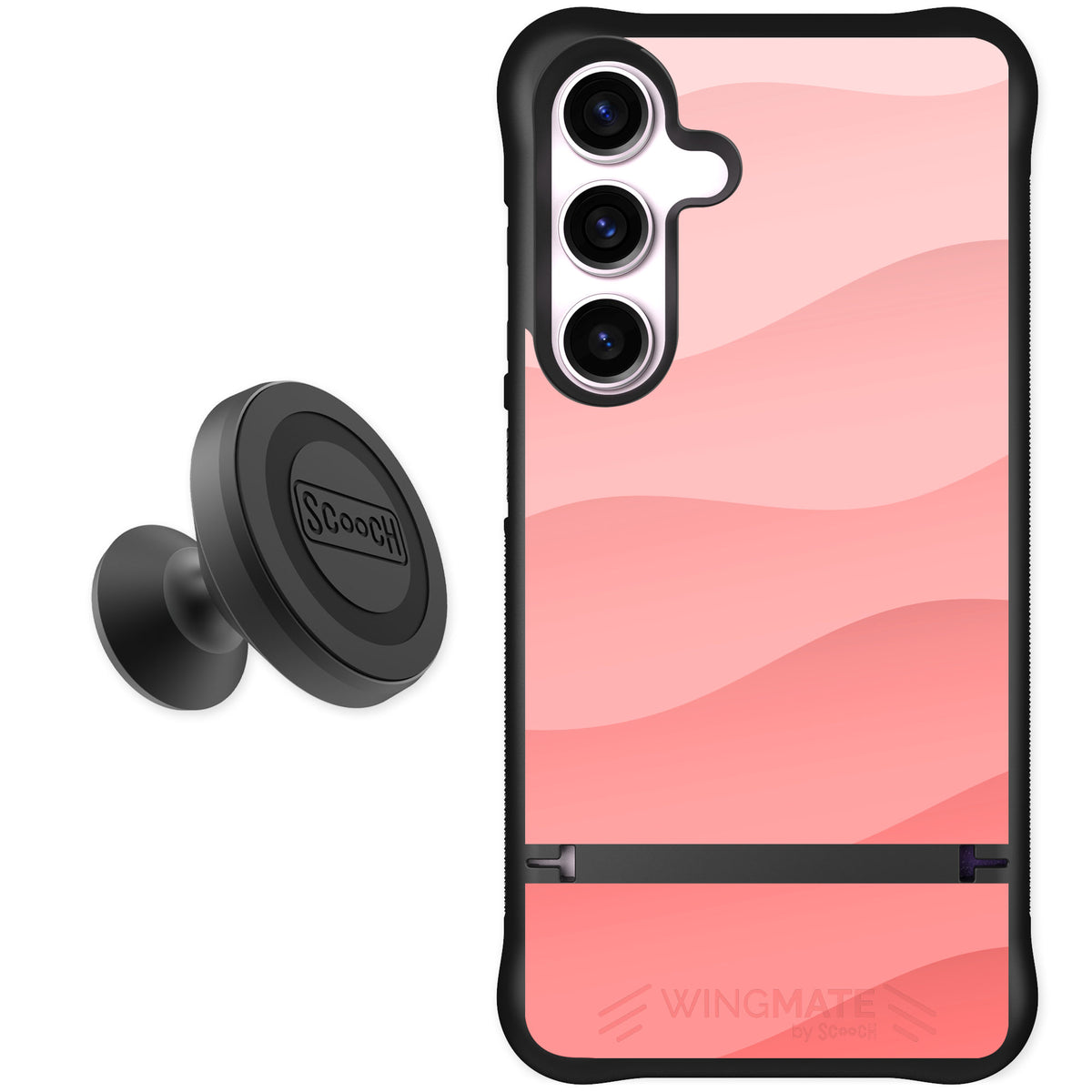 Scooch Wingmate Pink Waves for Galaxy S24 — Starter Bundle