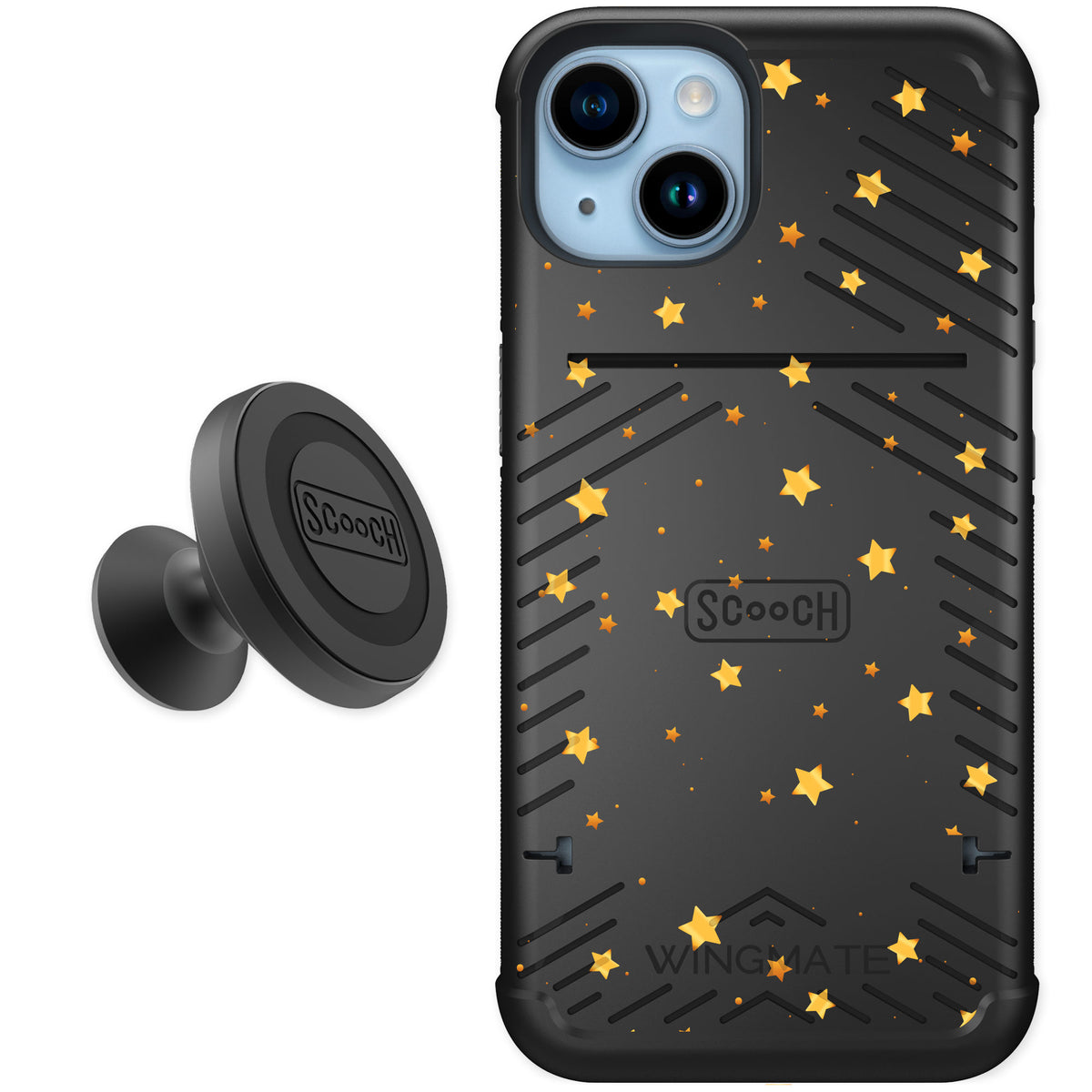 Scooch Wingmate Gold Stars for iPhone 14 — Starter Bundle