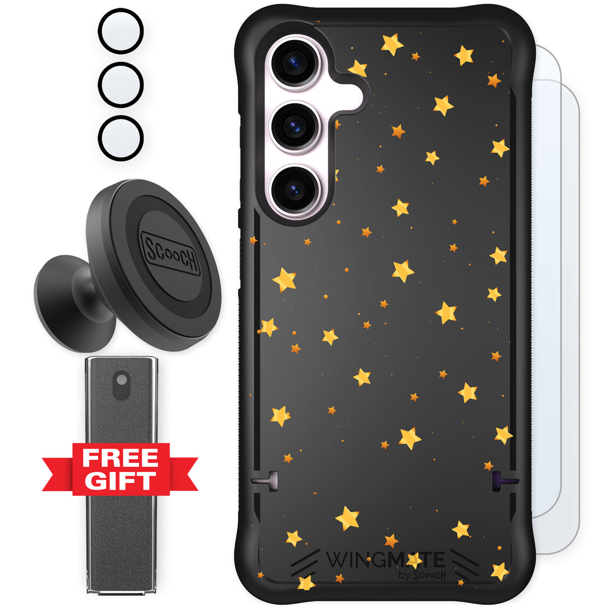 Scooch Wingmate Gold Stars for Galaxy S24 — Defender Bundle