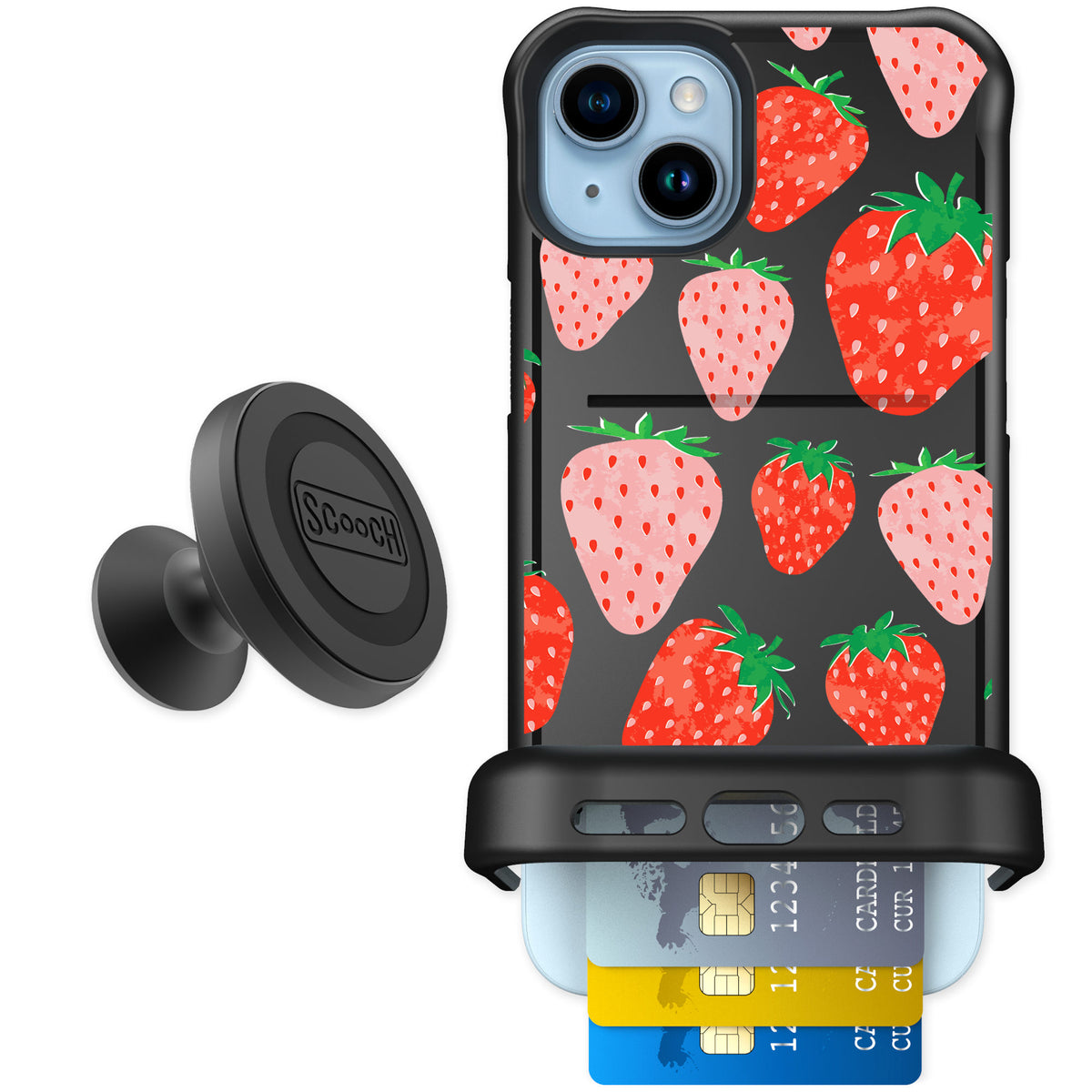 Scooch Wingmate Strawberry Fields for iPhone 14 Plus — Starter Bundle
