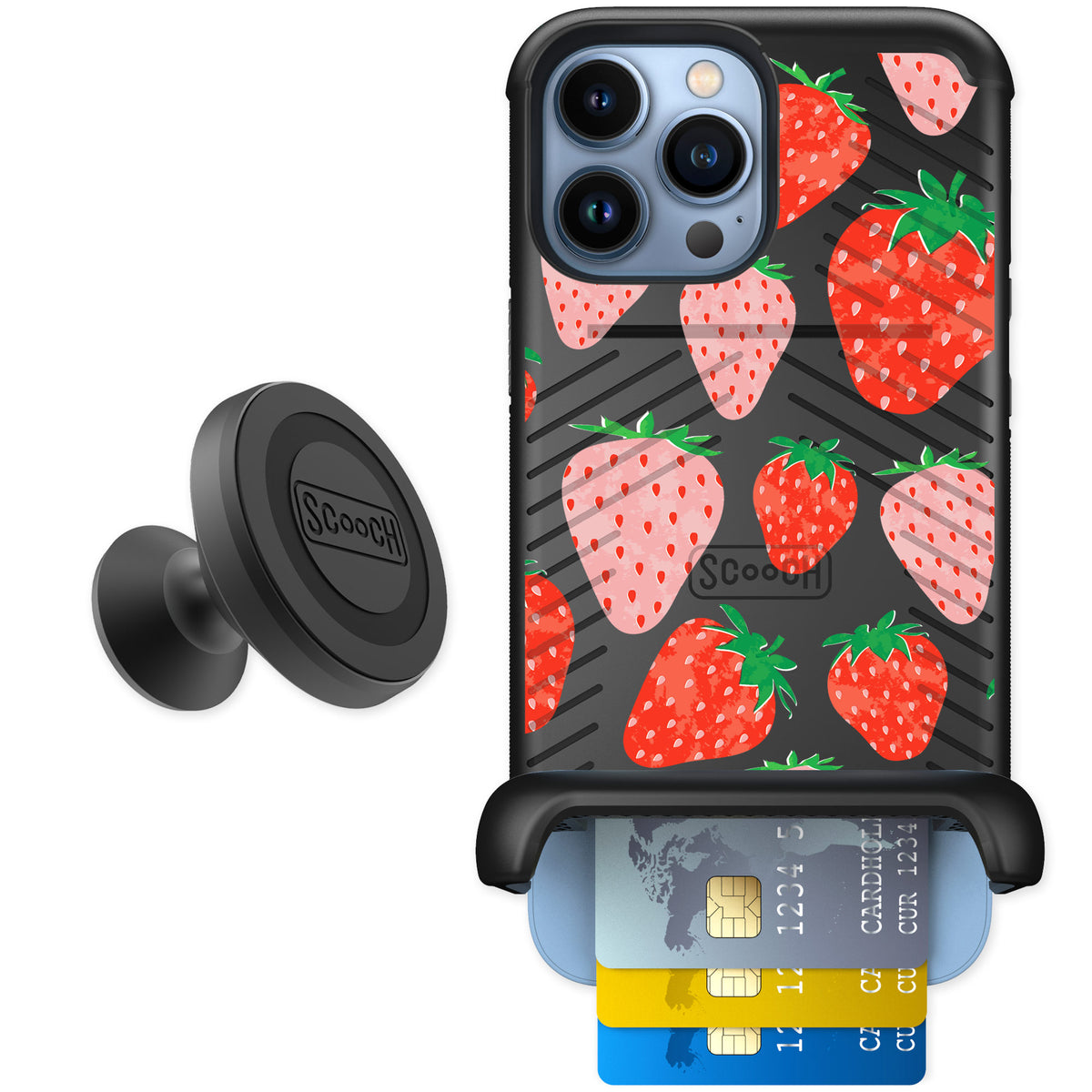 Scooch Wingmate Strawberry Fields for iPhone 13 Pro Max — Starter Bundle