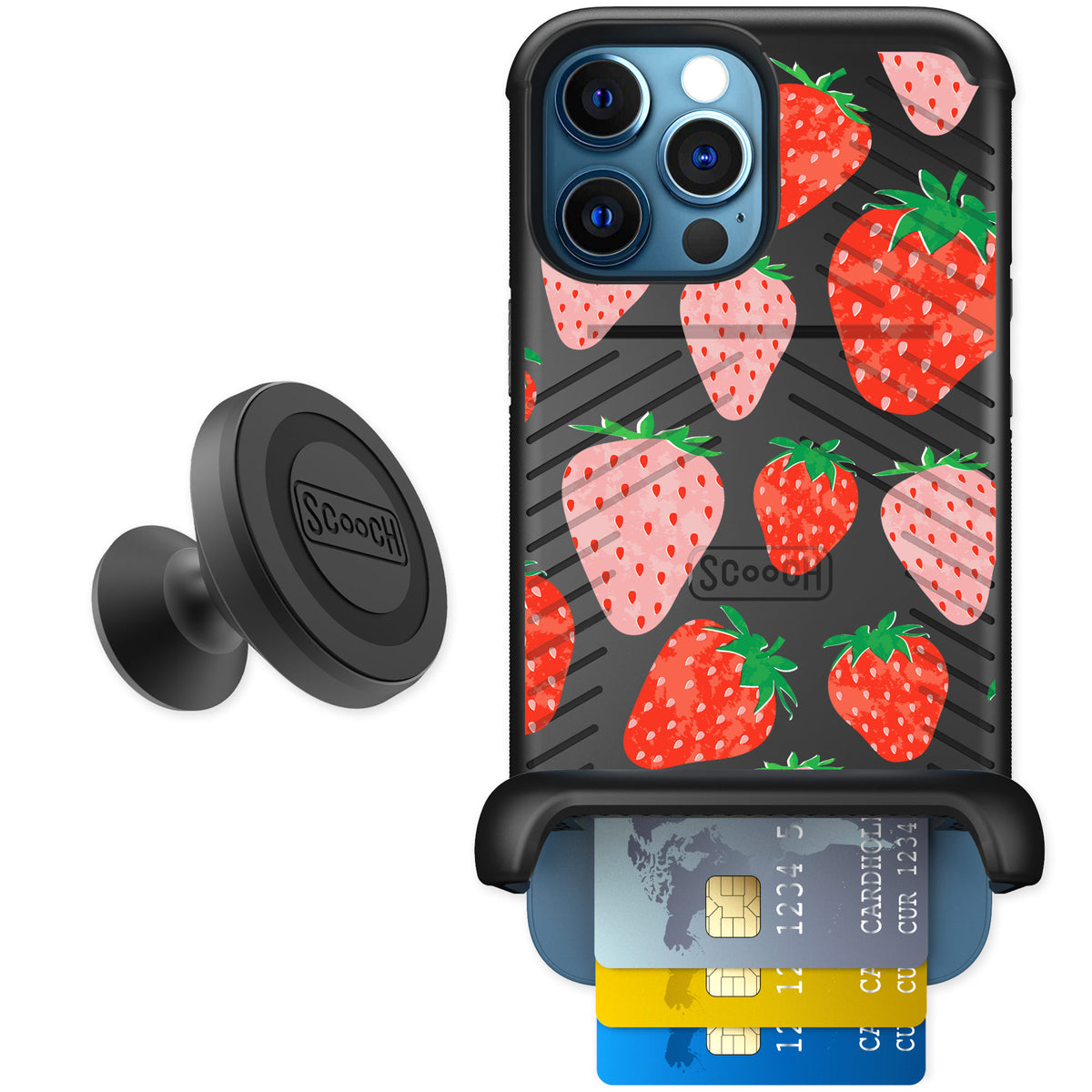 Scooch Wingmate Strawberry Fields for iPhone 12 Pro — Starter Bundle