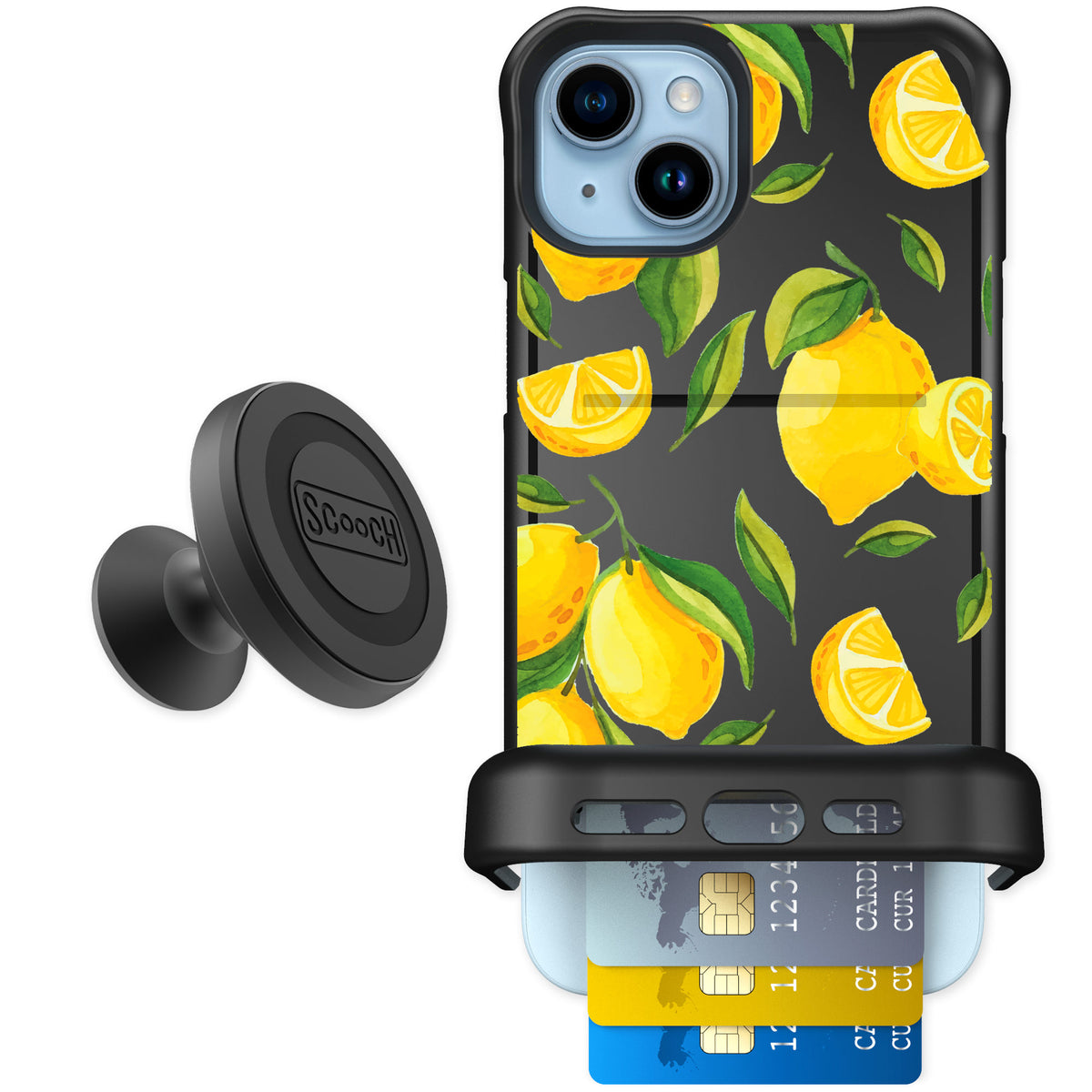 Scooch Wingmate Amalfi Lemons for iPhone 15 Plus — Starter Bundle