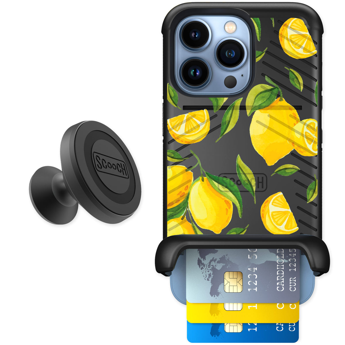 Scooch Wingmate Amalfi Lemons for iPhone 13 Pro — Starter Bundle