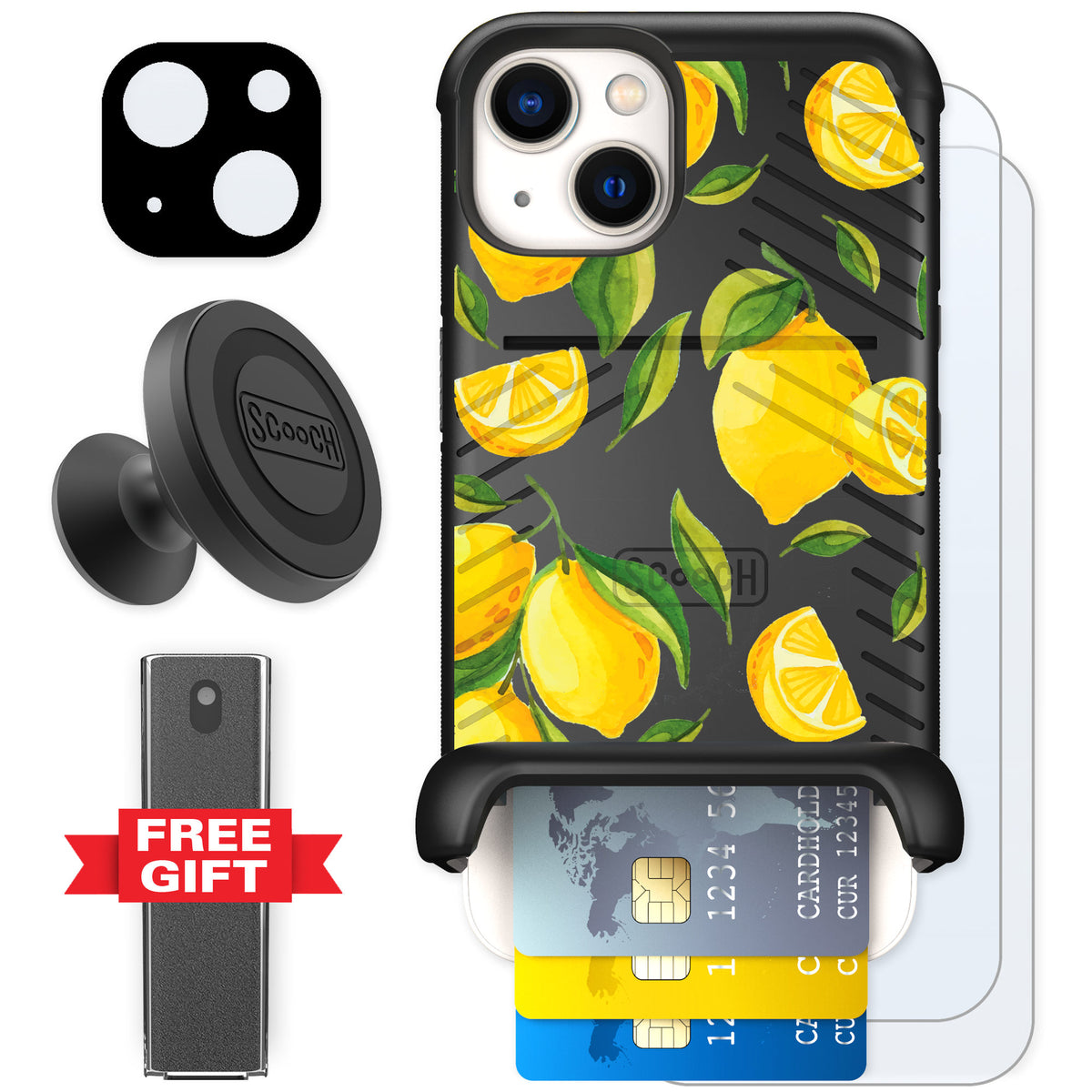 Scooch Wingmate Amalfi Lemons for iPhone 13 — Defender Bundle