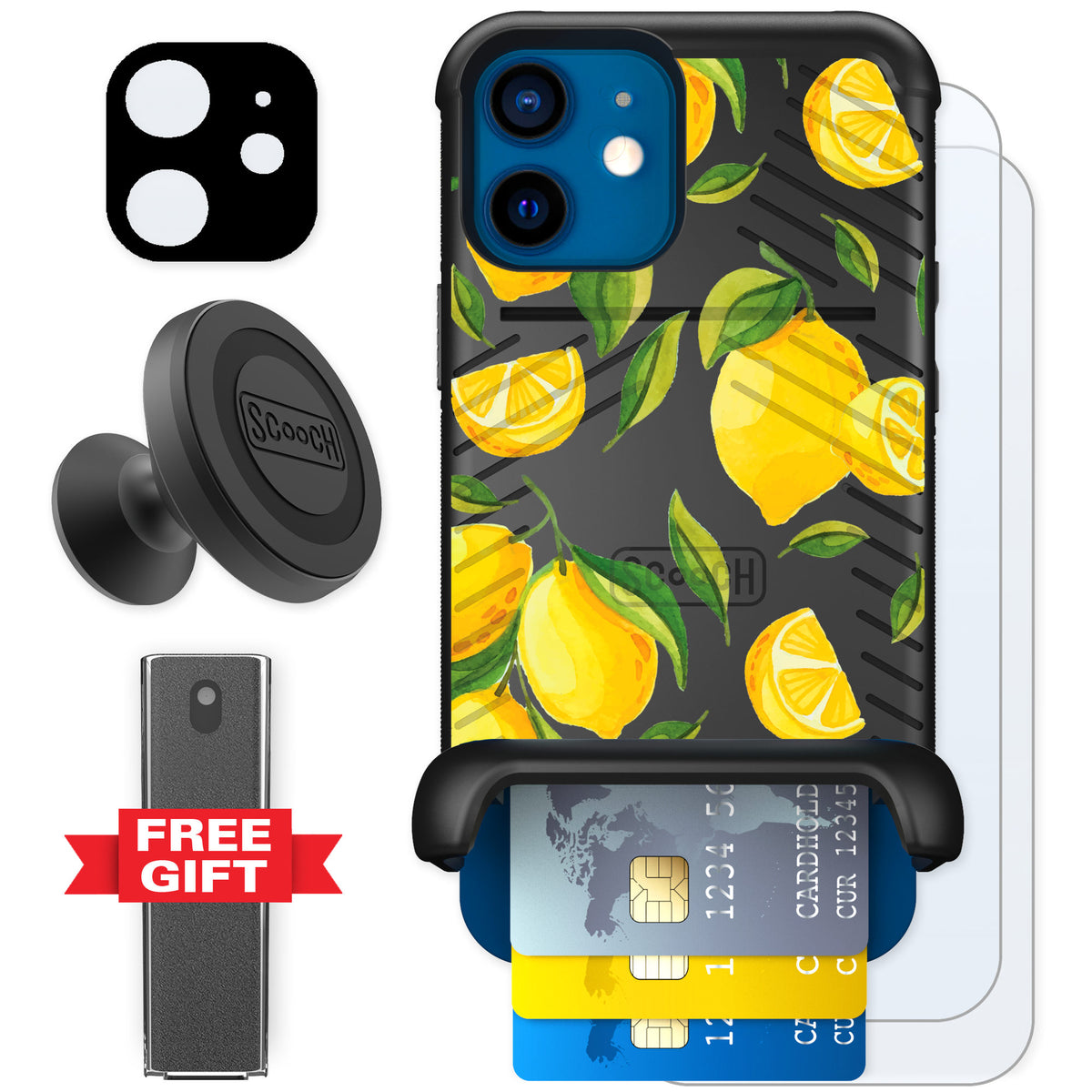 Scooch Wingmate Amalfi Lemons for iPhone 12 — Defender Bundle