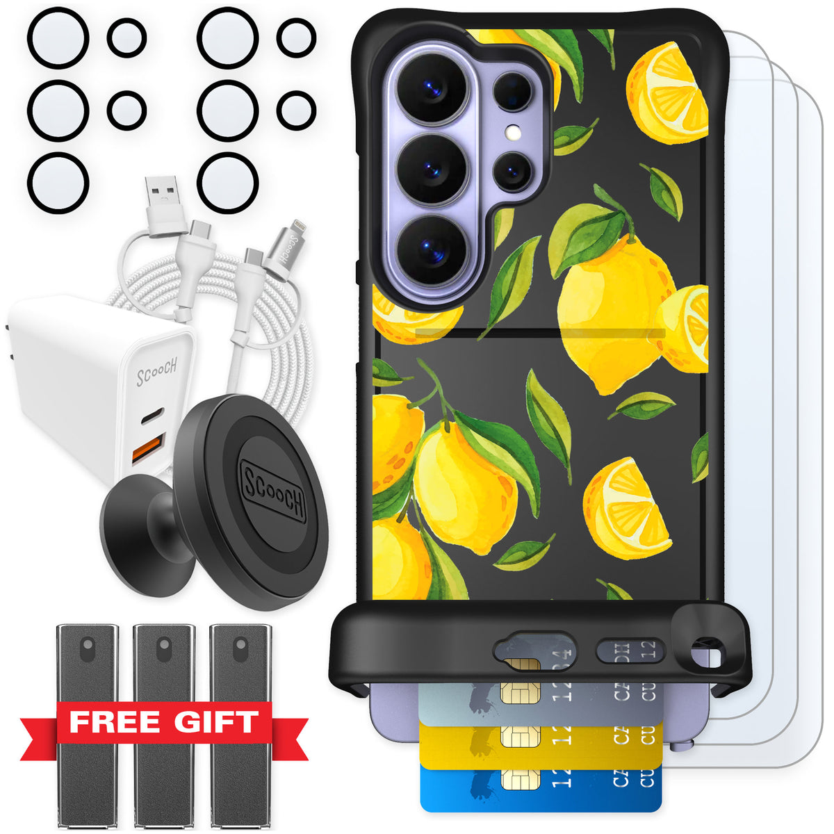Scooch Wingmate Amalfi Lemons for Galaxy S26 Ultra — Ultimate Bundle