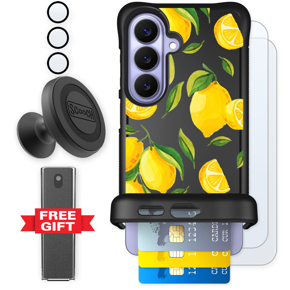 Scooch Wingmate Amalfi Lemons for Galaxy S26 — Defender Bundle