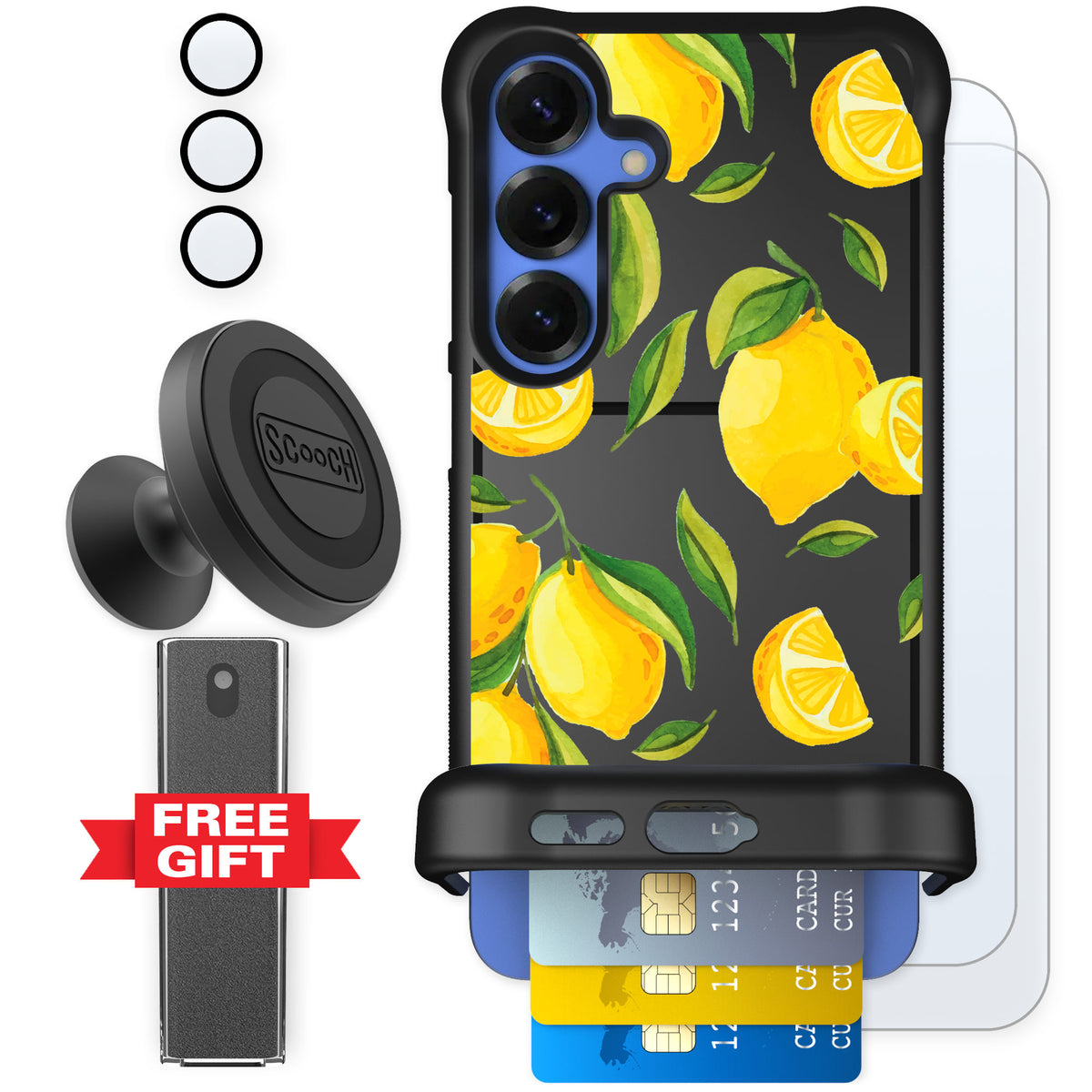 Scooch Wingmate Amalfi Lemons for Galaxy S25+ — Defender Bundle