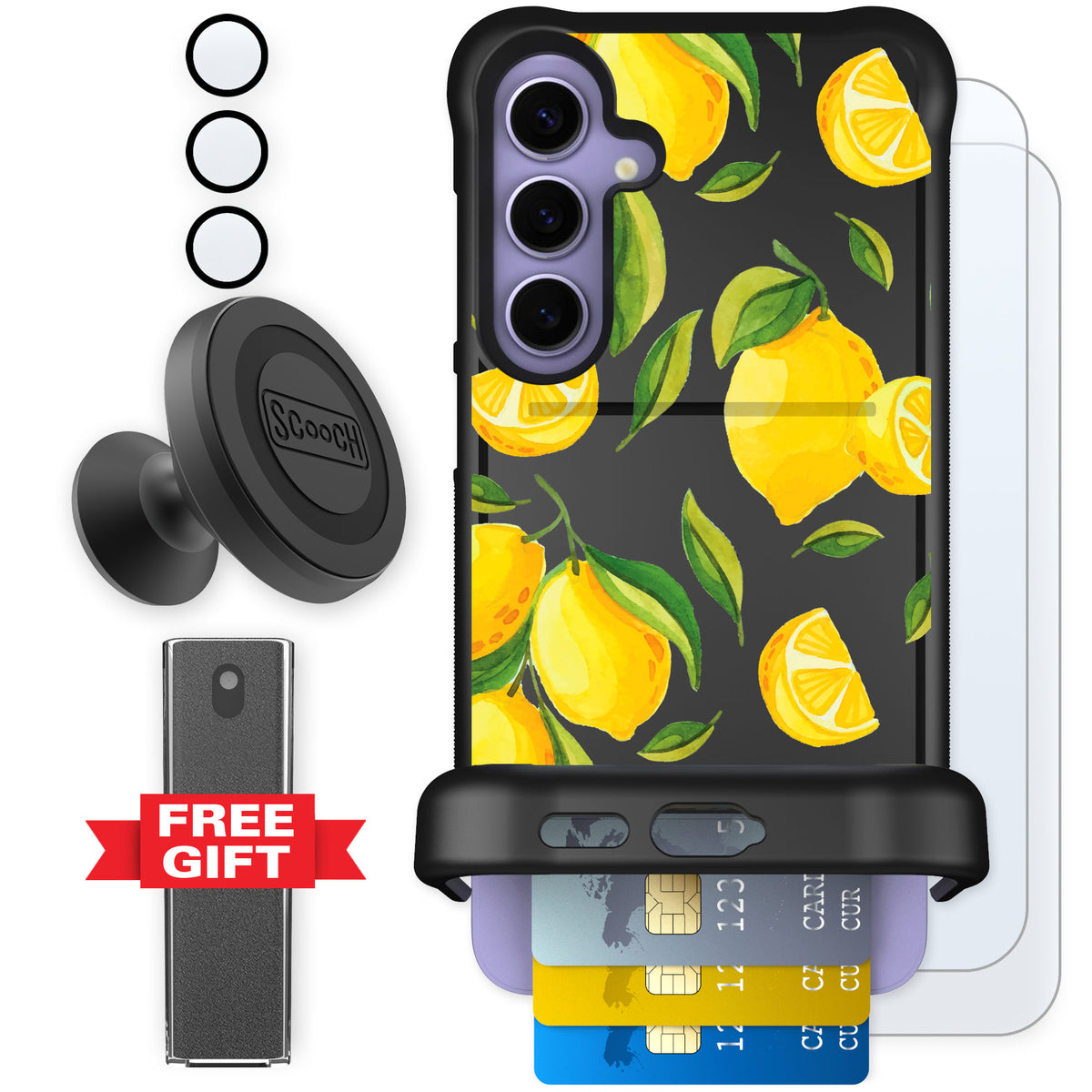 Scooch Wingmate Amalfi Lemons for Galaxy S24+ — Defender Bundle