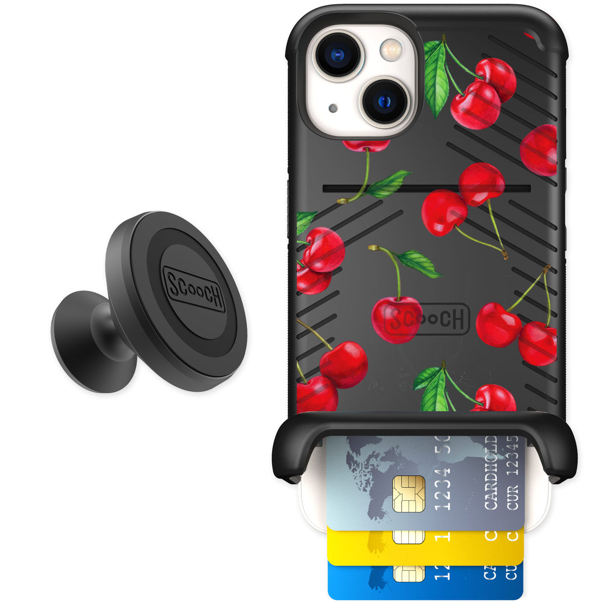 Scooch Wingmate Very Cherry for iPhone 13 — Starter Bundle