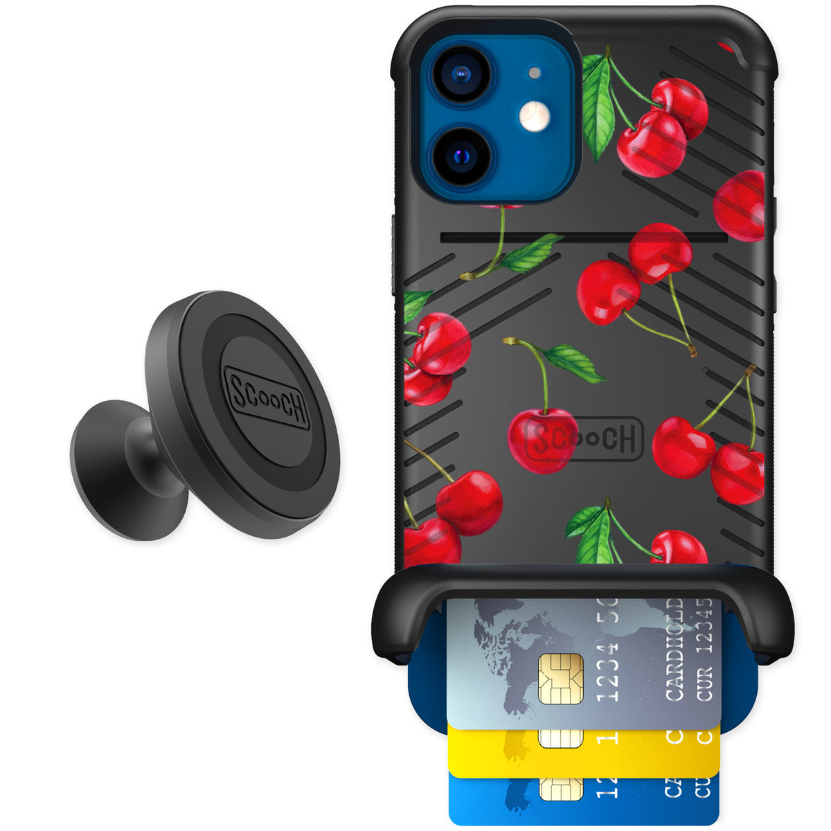 Scooch Wingmate Very Cherry for iPhone 12 — Starter Bundle
