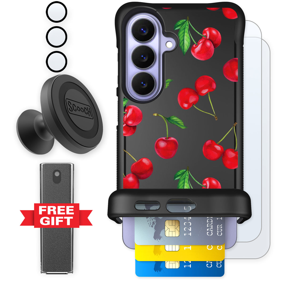Scooch Wingmate Very Cherry for Galaxy S26 — Defender Bundle