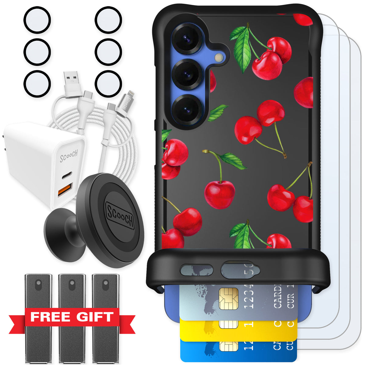 Scooch Wingmate Very Cherry for Galaxy S25 — Ultimate Bundle