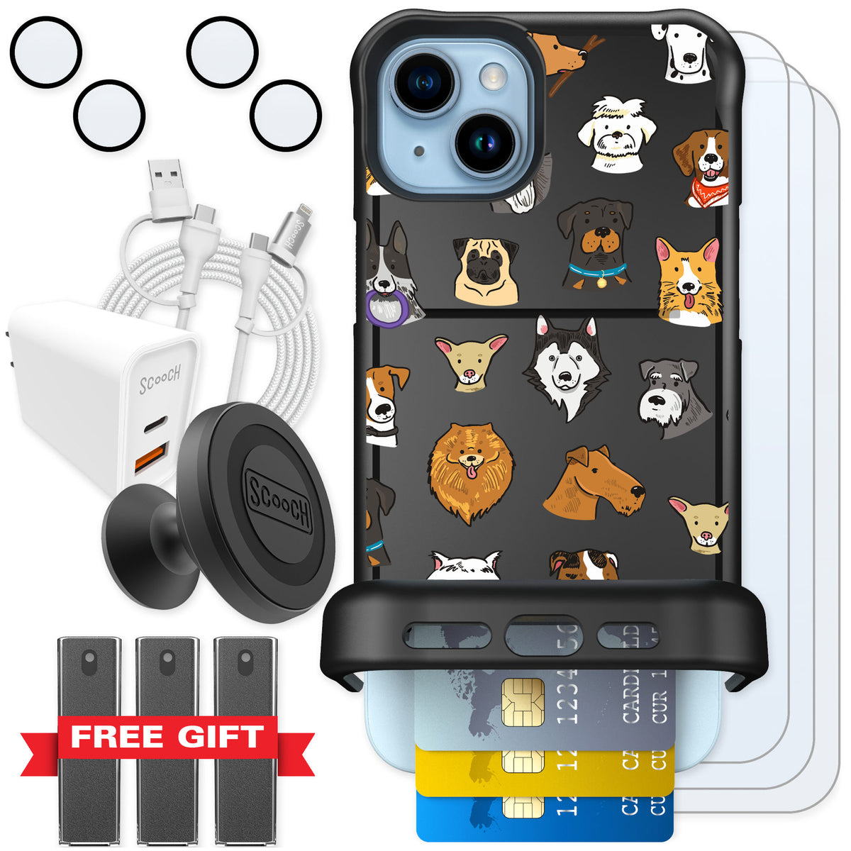 Scooch Wingmate Dog Squad for iPhone 15 Plus — Ultimate Bundle