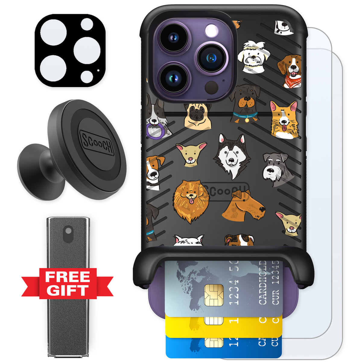 Scooch Wingmate Dog Squad for iPhone 14 Pro — Defender Bundle