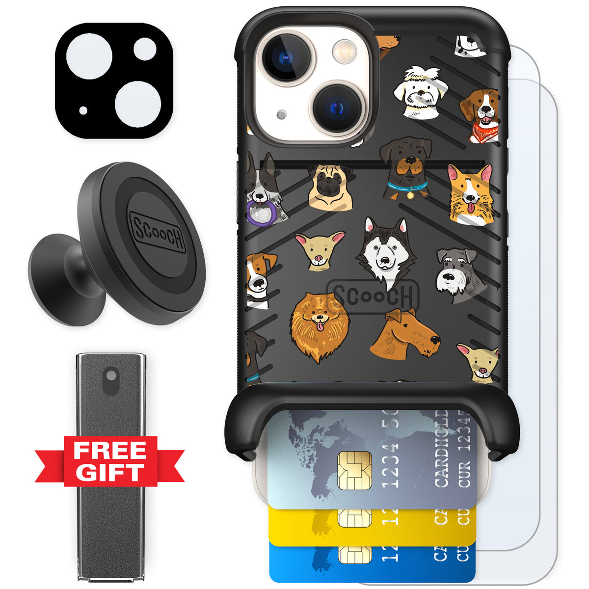 Scooch Wingmate Dog Squad for iPhone 13 mini — Defender Bundle