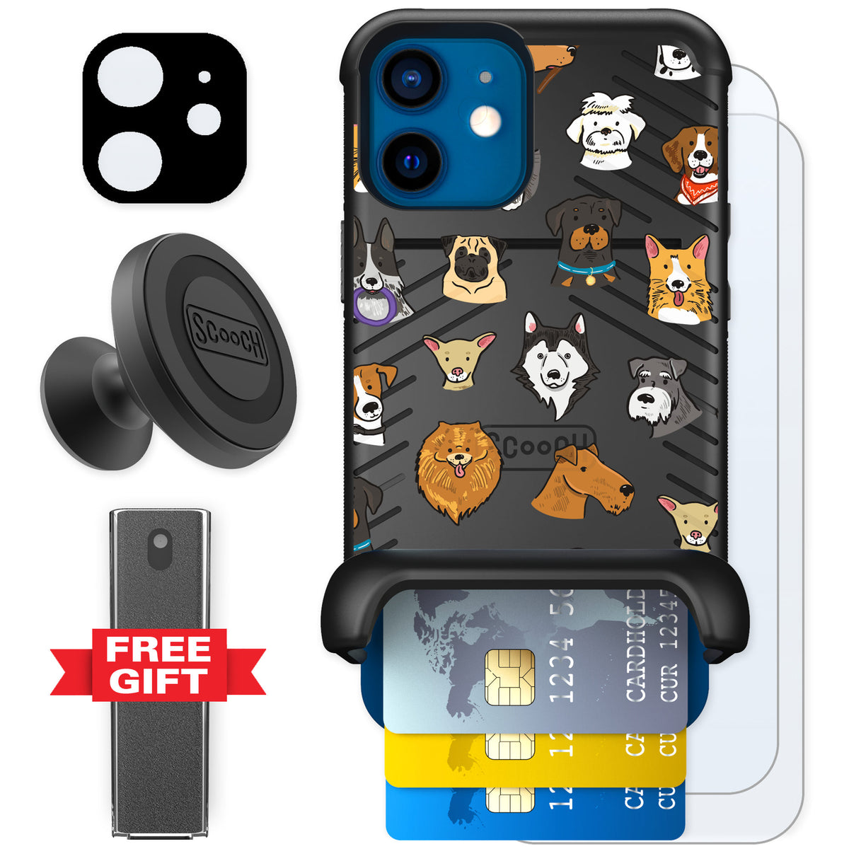 Scooch Wingmate Dog Squad for iPhone 12 mini — Defender Bundle