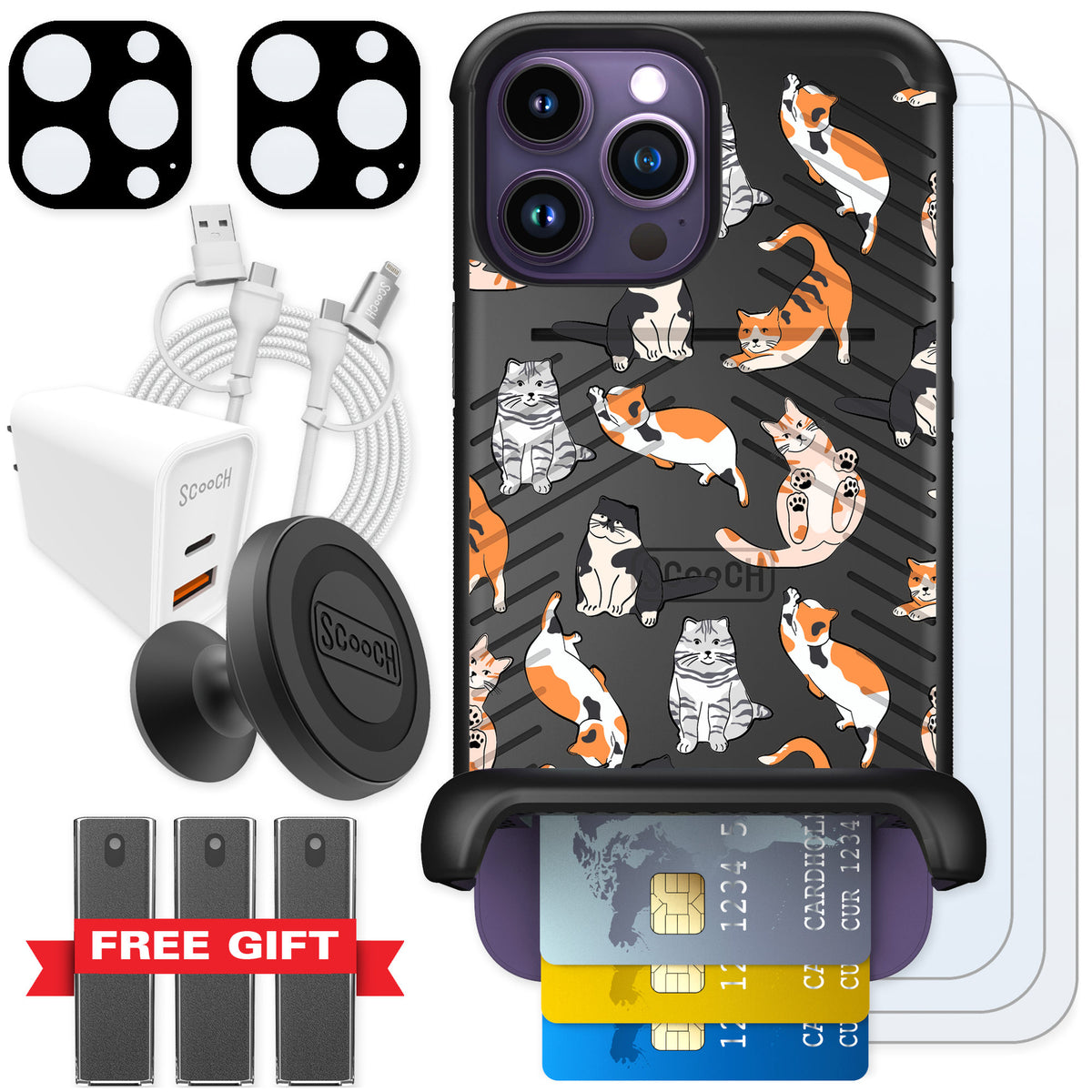 Scooch Wingmate Kitty Crew for iPhone 14 Pro Max — Ultimate Bundle