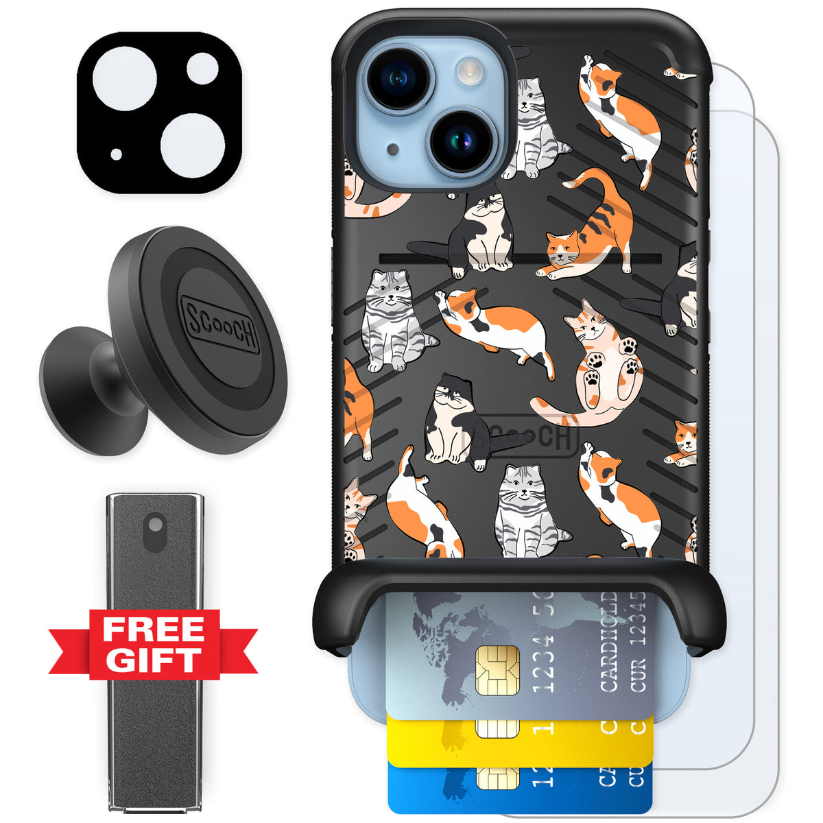 Scooch Wingmate Kitty Crew for iPhone 14 — Defender Bundle