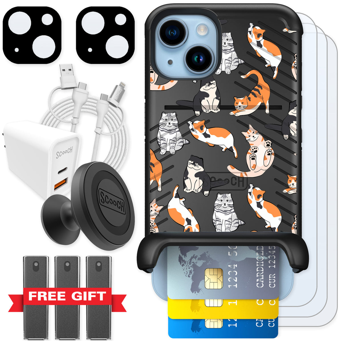 Scooch Wingmate Kitty Crew for iPhone 14 — Ultimate Bundle