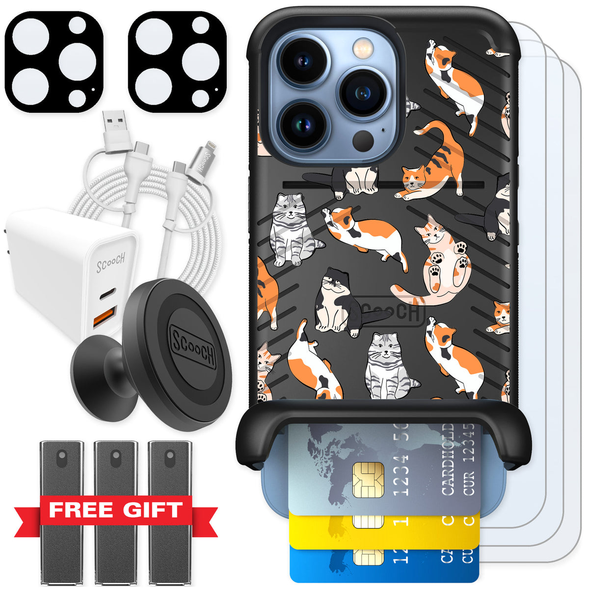 Scooch Wingmate Kitty Crew for iPhone 13 Pro — Ultimate Bundle