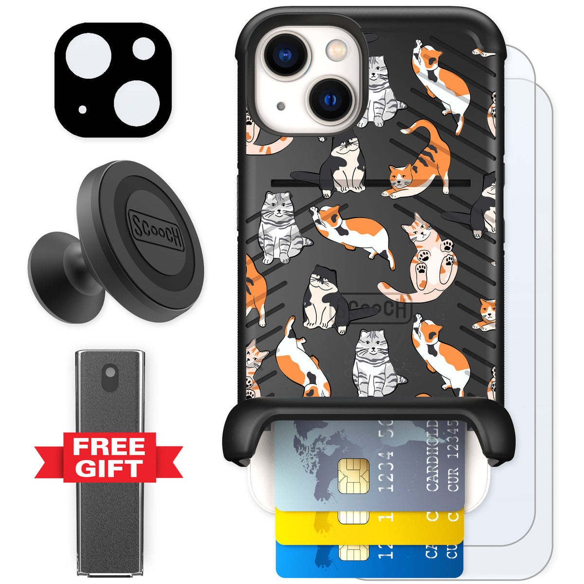Scooch Wingmate Kitty Crew for iPhone 13 — Defender Bundle