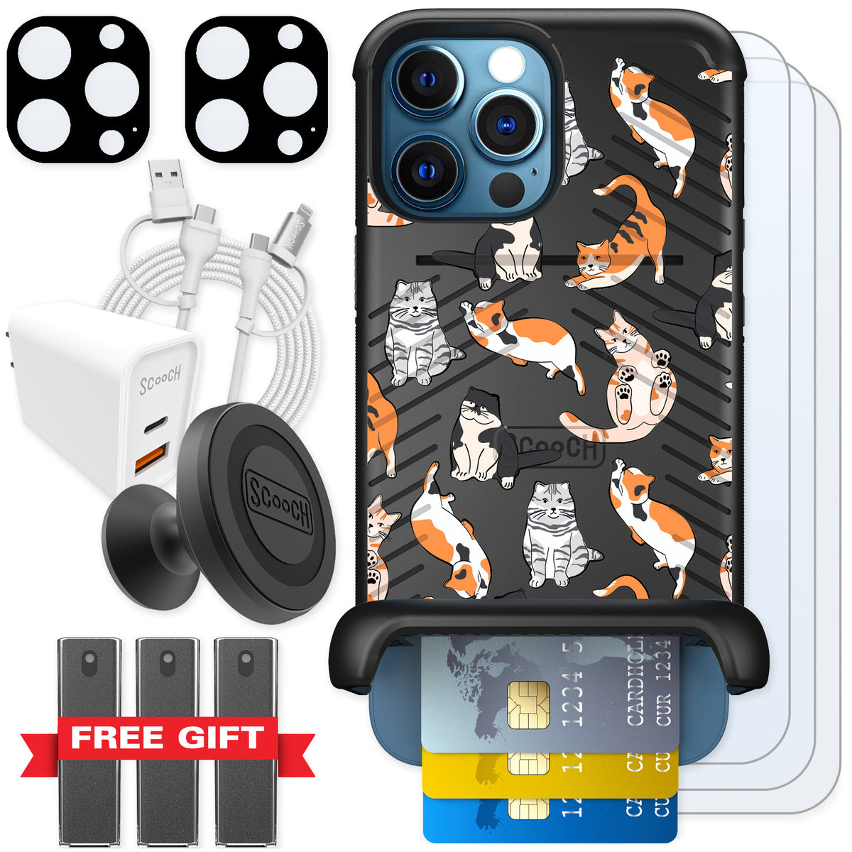 Scooch Wingmate Kitty Crew for iPhone 12 Pro — Ultimate Bundle