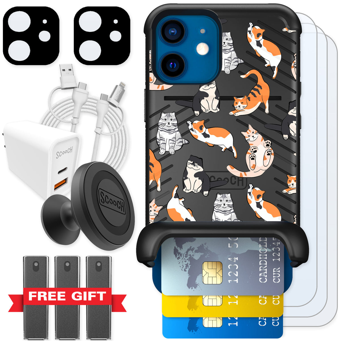 Scooch Wingmate Kitty Crew for iPhone 12 mini — Ultimate Bundle