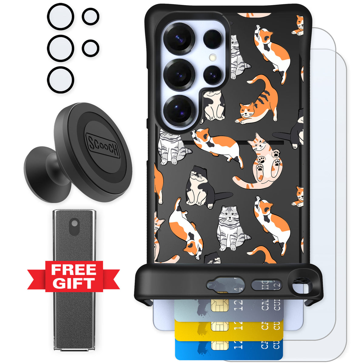 Scooch Wingmate Kitty Crew for Galaxy S25 Ultra — Defender Bundle