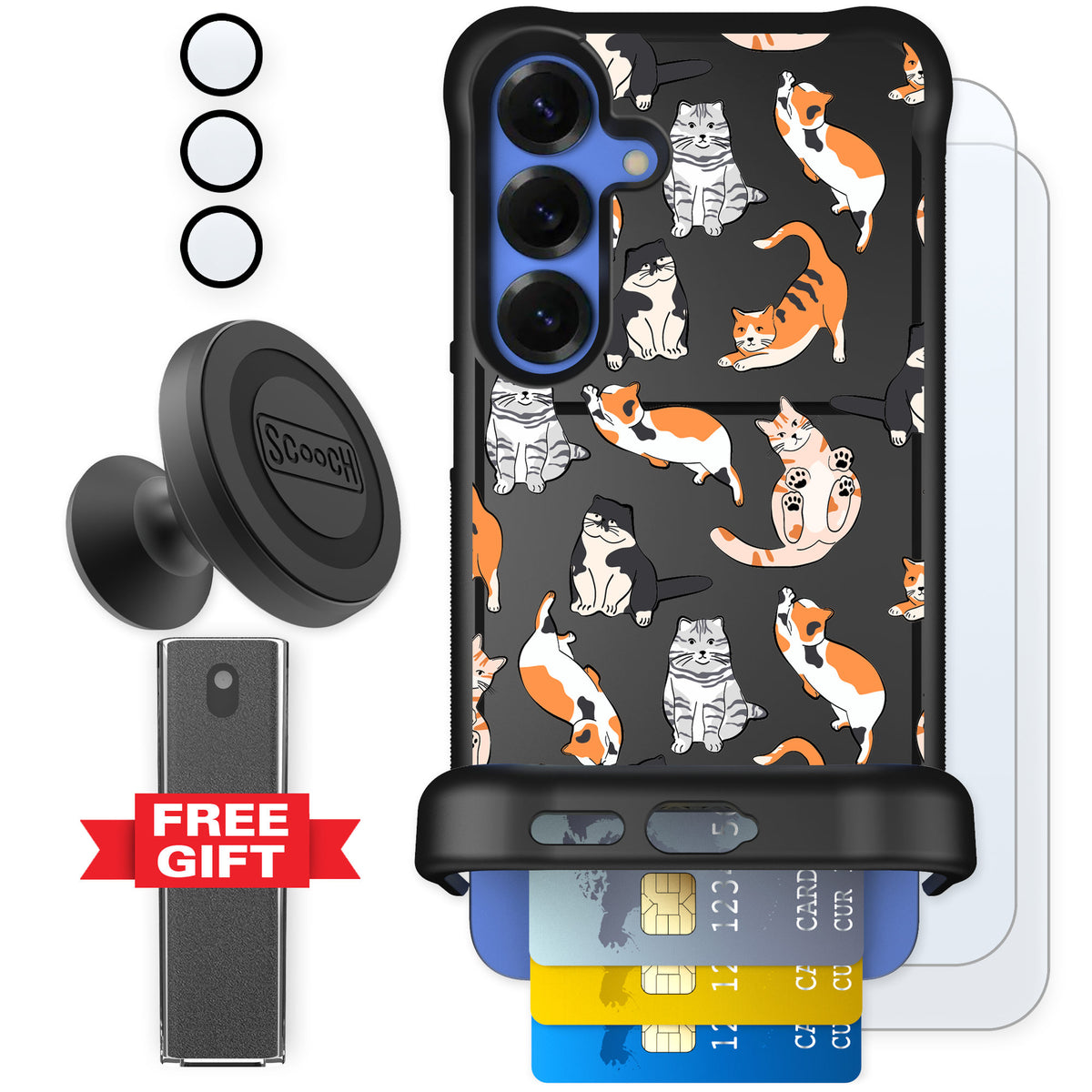 Scooch Wingmate Kitty Crew for Galaxy S25+ — Defender Bundle