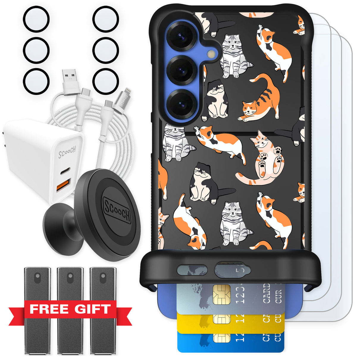 Scooch Wingmate Kitty Crew for Galaxy S25+ — Ultimate Bundle