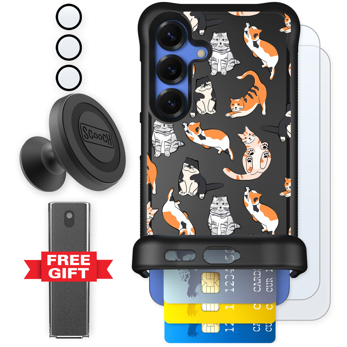 Scooch Wingmate Kitty Crew for Galaxy S25 — Defender Bundle