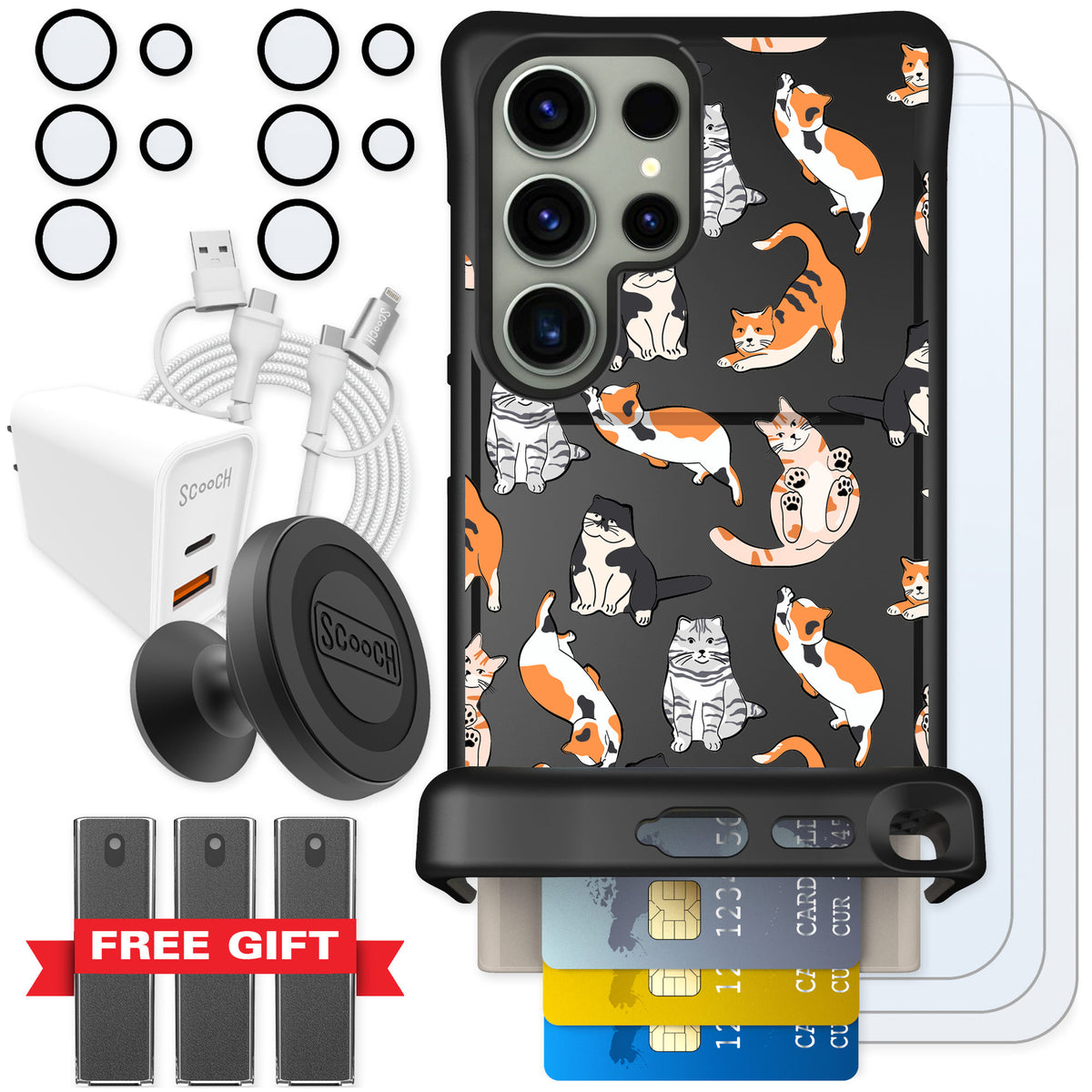 Scooch Wingmate Kitty Crew for Galaxy S24 Ultra — Ultimate Bundle