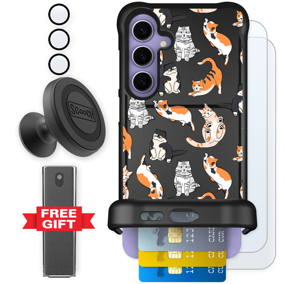 Scooch Wingmate Kitty Crew for Galaxy S24+ — Defender Bundle