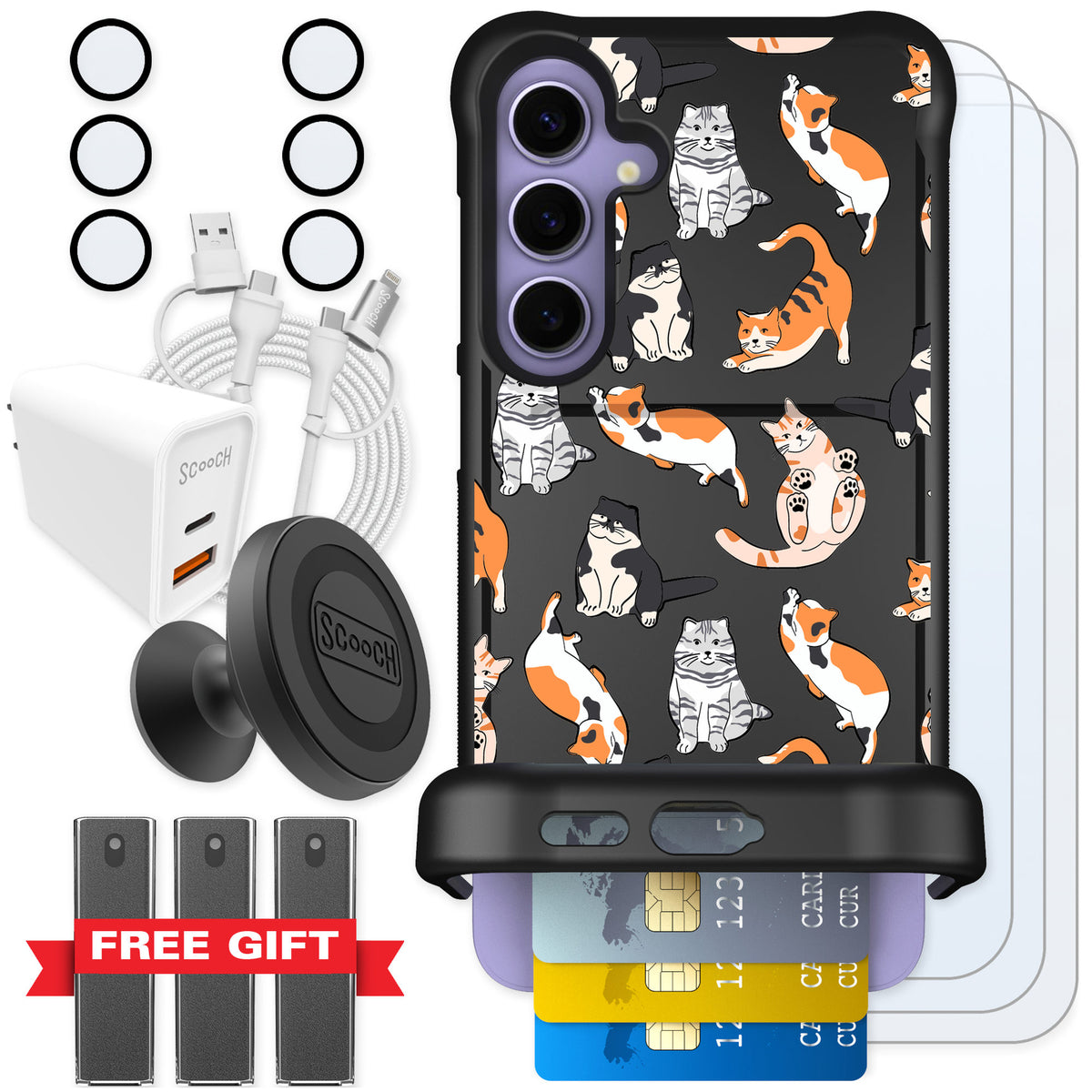 Scooch Wingmate Kitty Crew for Galaxy S24+ — Ultimate Bundle